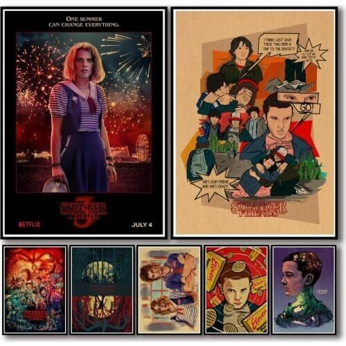 35 Designs TV Show Stranger Things Alternative Kraftpaper Poster HomeDecal Painting Wall Sticker for Coffee House Bar 2