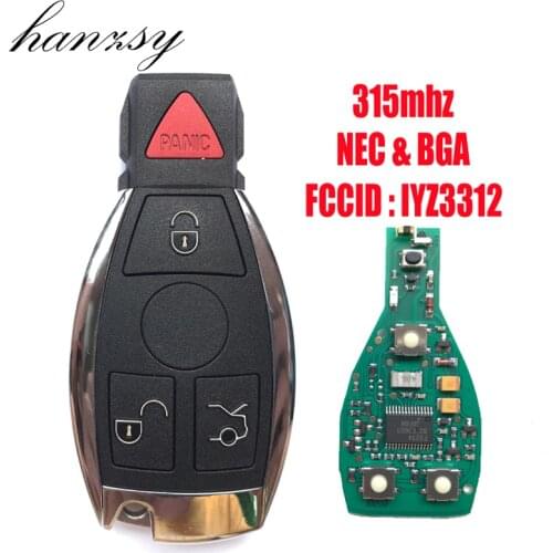 4 Buttons 315Mhz Car Remote key For Mercedes-Benz NEC/BGA Complete LYZ3312/IYZDC Keyless Entry Fob Smart key