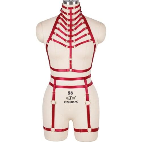 Halloween Carnival Accessories Erotic Harness Fashion Goth Women Underwear Garters Belt Sexy Gothic Suspenders Bondage Straps