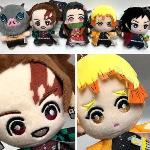 Anime Demon Slayer Kamado Tanjirou Nezuko Agatsuma Zenitsu Hashibira Inosuke Cosplay Doll Toy Anime Plush Dolls Child Gift
