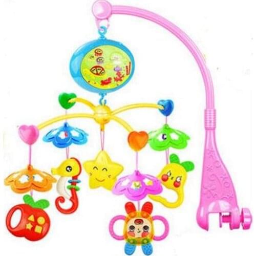 Free shipping baby rattle colorful baby toy musical recreation ground baby mobile rattle bed bell new year gift
