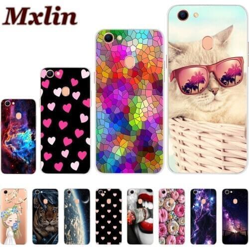 For OPPO F5 / F7 / F9 Case Cartoon Soft Silicone Back Cases For OPPO F5 Youth Love Heart Capa Cover for OPPO F7 F9 Pro F 5 Coque