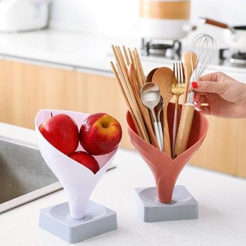 Utensil Holder Caddy Portable Liquid Funnel Utensil Storage Holder Tableware Storage Holder Chopsticks Drain Kitchen Storage