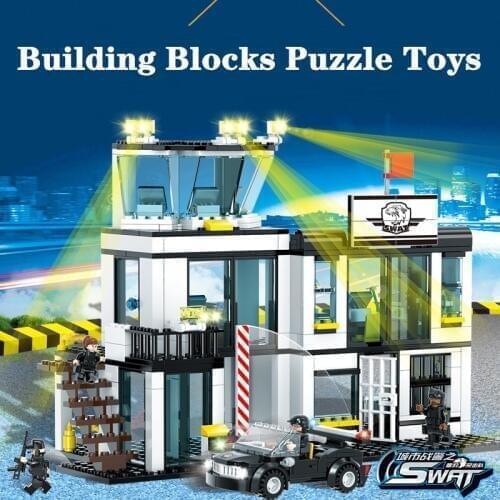 Kids Toys 473Block SWAT Series Police Station Assembly Puzzle Building blocks Develop intelligence Childrens Educational Toys