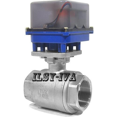 AC12V/24V/220V DN50 two way fixed-type Stainless steel electric ball valve