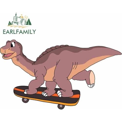 EARLFAMILY 13cm x 7.7cm for Little Foot Dinosaur Skateboard Motorcycle Car Stickers Occlusion Scratch Decal Bumper Car Styling