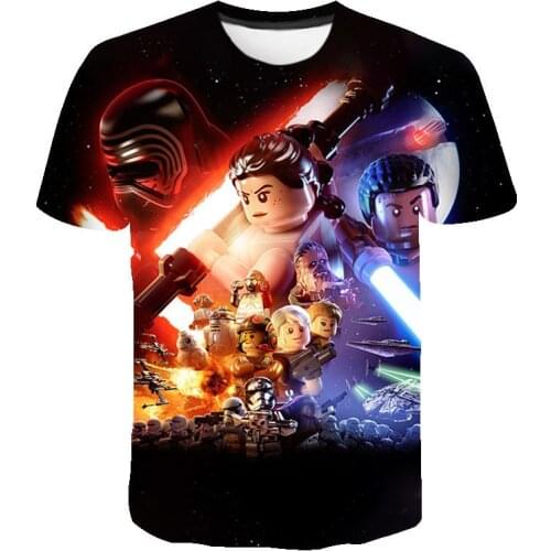 New Summer Cool Short Sleeve Star Wars Movie Printed 3D T Shirts Casual Streetwear Boy Girl Kids Fashion Men Women Children Tops