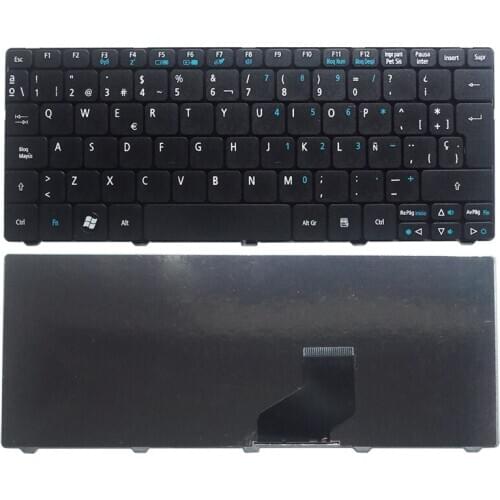 Spanish Keyboard For Acer Aspire One D255 D257 AOD257 D260 D270 521 532 532H 533 AO521 AO533 NAV50 Black SP Teclado Keyboard