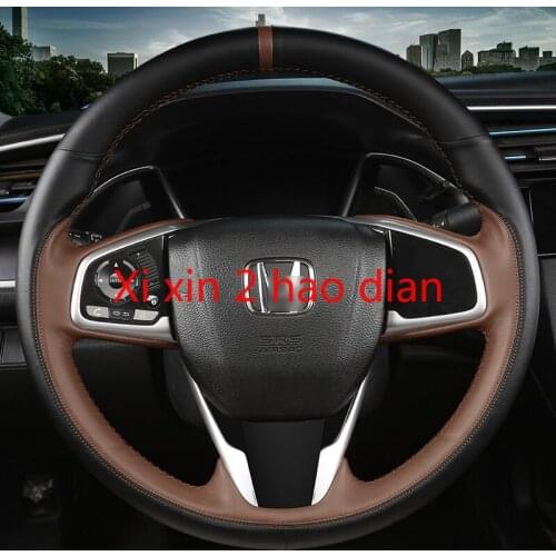 For Honda Civic CRV Crider Breeze DIY custom leather hand-sewn special car steering wheel cover