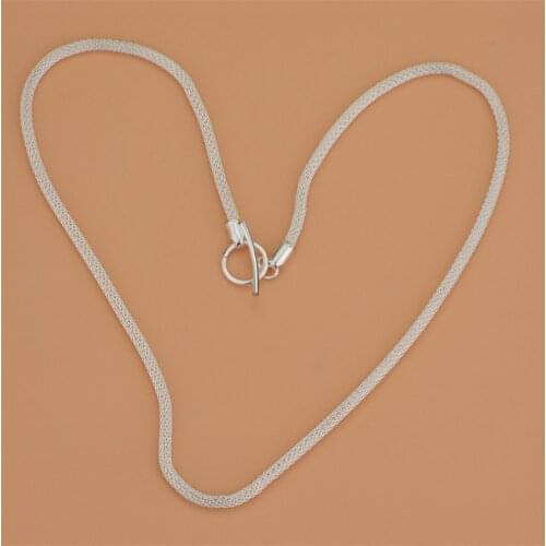 Hot wedding men popular high quality silver color jewelry Chain charm women classic necklace free shipping JSHN087