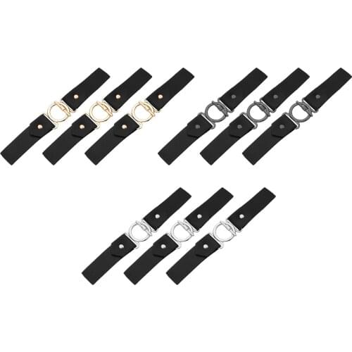 Set of 3 Coat Jacket Snap Sew-on Toggles Closures Button Metal Buckle Sets PU Leather DIY Craft Sewing