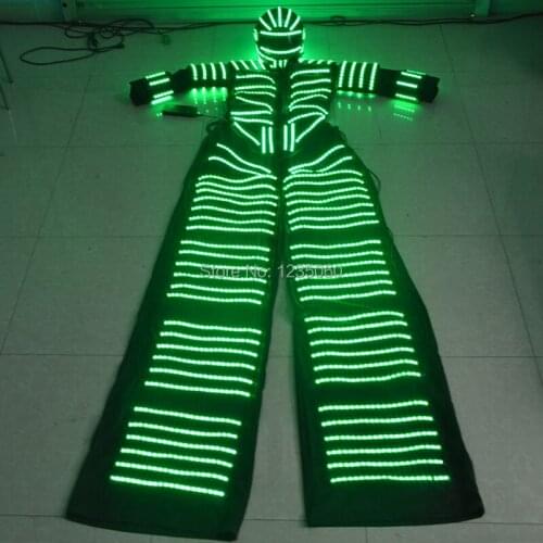 Newest Multicolor Led Luminous Stilt Robot Suit Ballroom Party LED Clothing Growing Light Kryoman Robot Costume