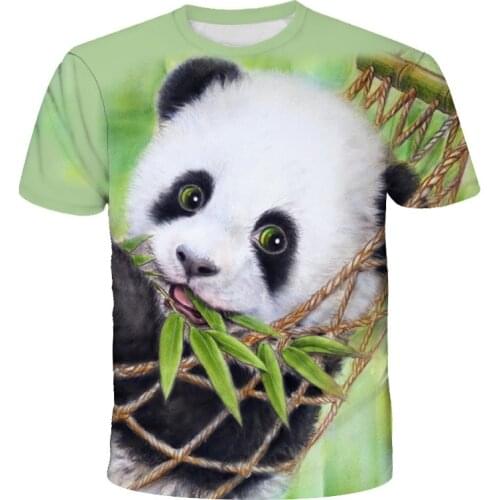 2021 New Fashion hot Panda Pattern 3D Printing T-Shirt Men and Women Fashion Short-Sleeved Casual Cartoon T-Shirt Harajuku Tops