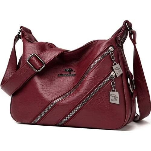 New Women Soft Leather Handbags High Quality Luxury Brand Ladies Hand Bag Female Shoulder Bag Vintage Travel Crossbody Bags Sac