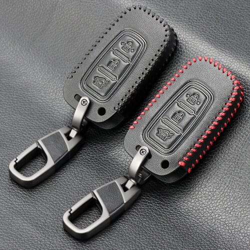 New Design 3 Button Leather Key Case for HYUNDAI Elantra Sonata Veloster IX35 for Kia Soul Sportage Car Remote Smart Fob Cover