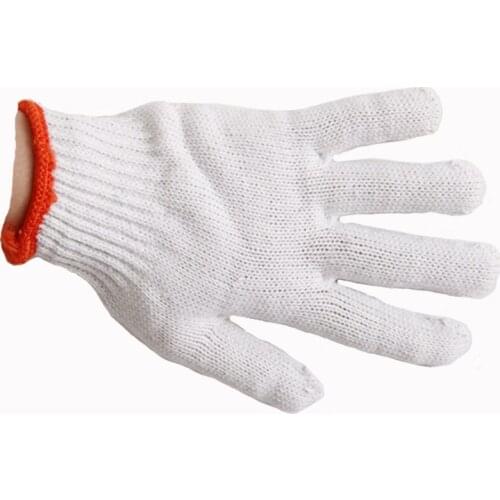 Cotton thick yarn gloves wear-resistant thickening household gloves white cotton yarn nylon gloves
