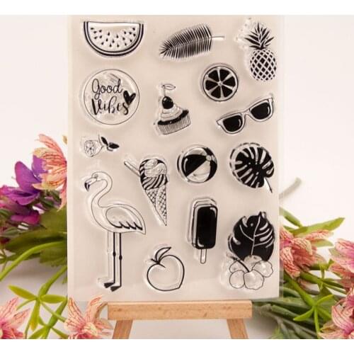 Summer Fruits Transparent Clear Silicone Stamp Seal Diy Scrapbook Rubber Stamping Coloring Embossing Diary Decor Reusable T1588