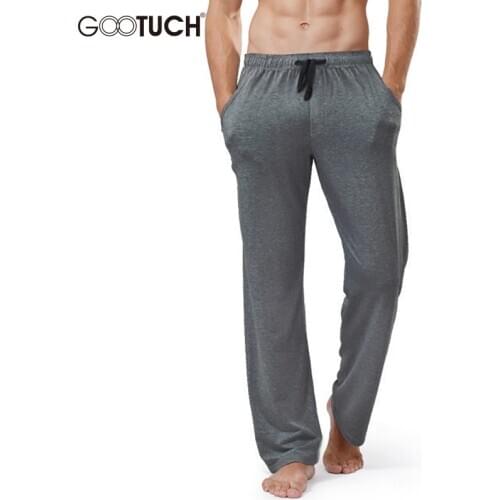 Plus Size Cotton Sleep Bottoms Home Wear Mens String Loose Pyjamas Men Sleep Wear Pants Male Solid Breathable Lounge Pants 2559