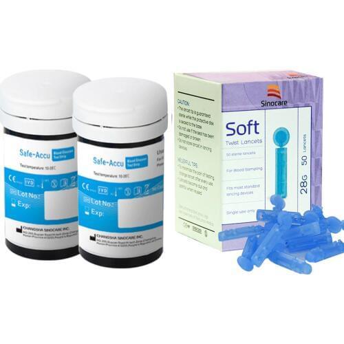 Sinocare Safe Accu Blood Glucose Test Strips and Lancets