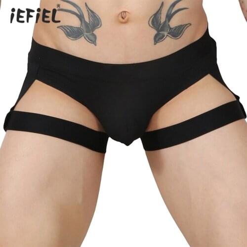 Bikini G-string Thong Men Sexy Lingerie Sissy Panties Bulge Pouch G-string T-back Gay Underwear Underpants Leg Ring Jockstrap
