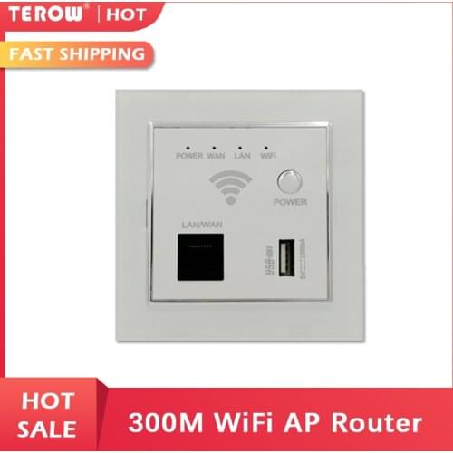 300Mbps Wifi Access Point 86 Panel in Wall AP Wireless Router Repeater 6dBi Wifi Signal Amplifier 802.11n 10/100M WAN LAN 220V