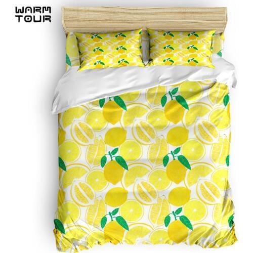 WARMTOUR Duvet Cover Lemon Harvest Duvet Cover Set 4 Piece Bedding Set For Beds