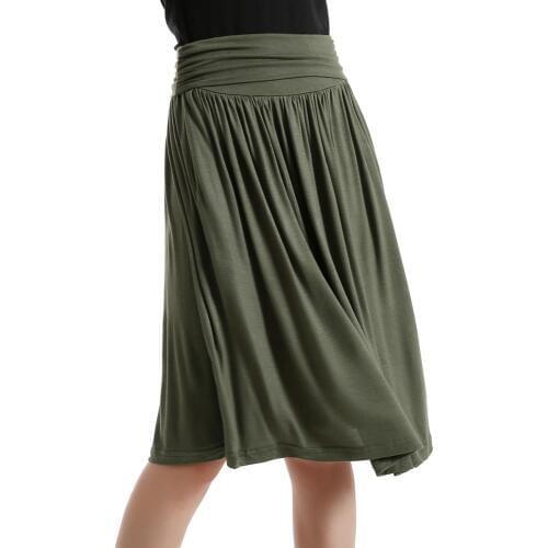 New Womens Fashion Skirts Long Waist Skirt Harajuku High Waist Casual Loose Knee-Length A-line Skirt