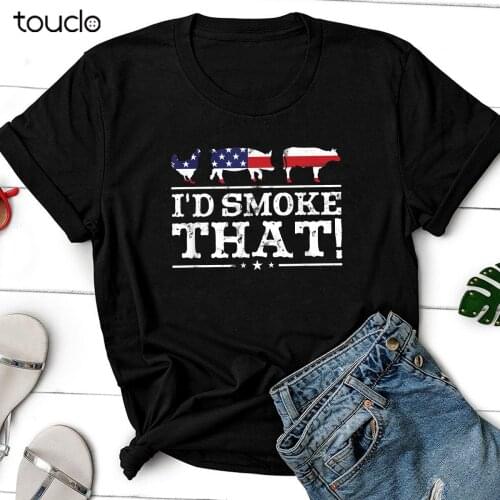 Funny BBQ Shirt I'd Smoke That Meat Pitmaster Grill Gift T-Shirt