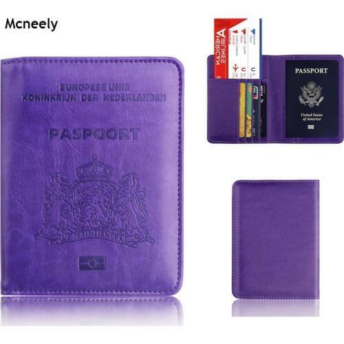 Travel Passport Cover for Netherland Leather Protector Passport Holder Case for Business Credit Card Holder Case Holland