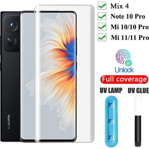 UV Tempered Glass For xiaomi Mi Mix 4 Note 10 Lite 11 Pro Ultra Note10 11Pro 11Ultra Mix4 Screen Protector Protective Glass