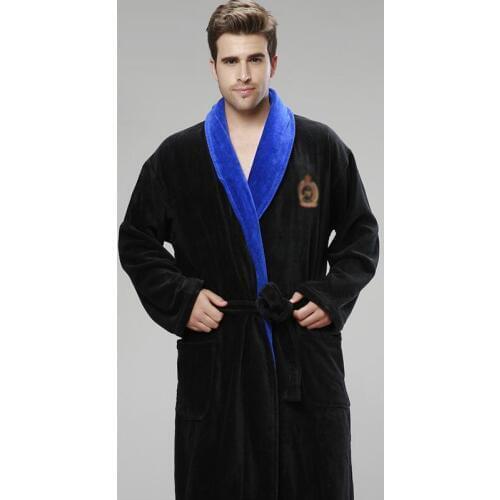 2020 Bathrobes 100% cotton men increase fattening velvet towel material bathrobes thick autumn and winter men cotton pyjamas