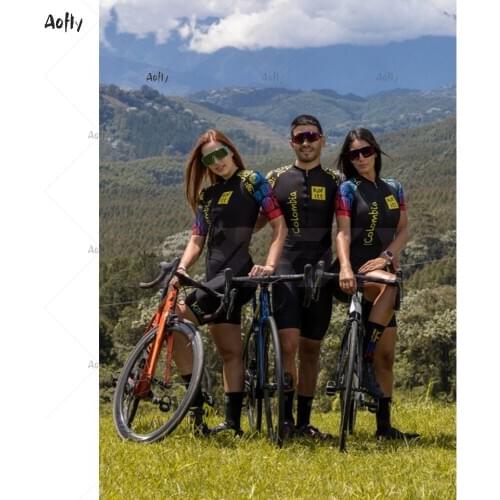 2020Kafitt Couples Black Triathlon Colombia Cycling Clothing Skinsuit Sets Jumpsuit Kits Macaquinho Ciclismo Feminino Maillot
