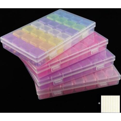 28 grid diamond embroidery accessories diamond painting storage box cross stitch box mosaic accessories household storage