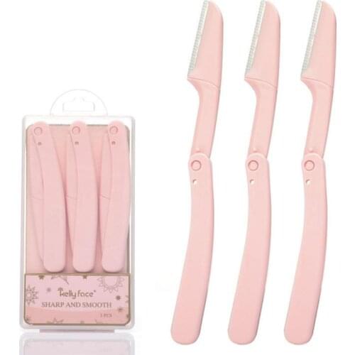 3 Pcs Small Professional Trimmer Safe Blade Shaping Knife Eyebrow Blades Face Hair Removal Scraper Shaver Makeup Tools TSLM1