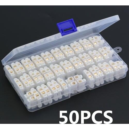 50PCS Fast Wire Cable Connectors Universal Compact Conductor Spring Splicing Wiring Connector Push-in Terminal Block