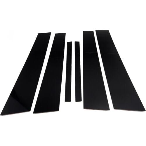 6Pcs Mirror Effect Door Window Center B C Pillar Post Cover Trim Sticker Fit for Honda Accord 2013-2015 2016 2017 Glossy Black