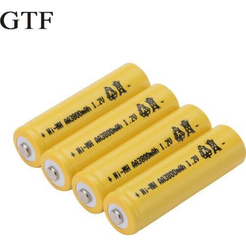 GTF AA 1.2V NI-MH Rechargeable Battery For Toys controller Torch Alarm clock Camera Microphone Batteria Cells Color send Random