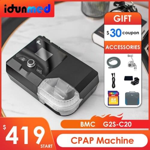 BMC G2S CPAP Auto Machine With 3 Size Nasal Mask Respirator Tube Air Filter Heated Humidifier for Automatics Sleeping Apnea