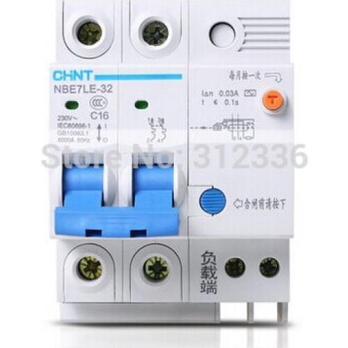 Free Shipping earth leakage LE C16 2P 16A 2 pole ELCB RCD earth leakage circuit breaker residual current circuit-breaker