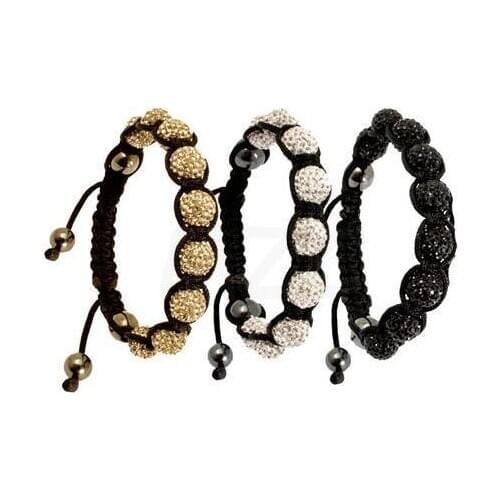 Free Shipping Best 3 Pcs/lot 10mm Bead Micro Pave Disco Ball Beads crystal bracelet Lot SFE fasion mix bracelets for men