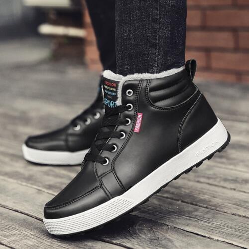 Warm Ankle boots men winter boots men Rubber work shoes warm fur snow boots men wear-resistant male botas hombre sneakers