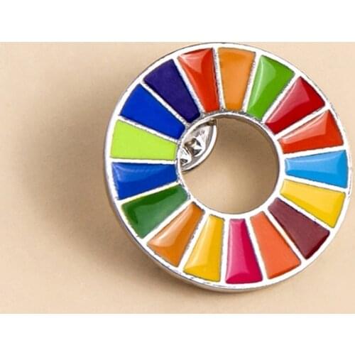 The Sustainable Development Goals Brooch United Nations SDGs Rainbow Pin Badge Fashion Jewelry For Women Men