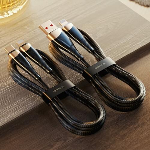 Cafele USB C PD Cable For iPhone 12 11 Pro Max Xs X 8 Plus 3A Fast Charging Cable Mobile Phone Charger Cable Type-c to Lighting