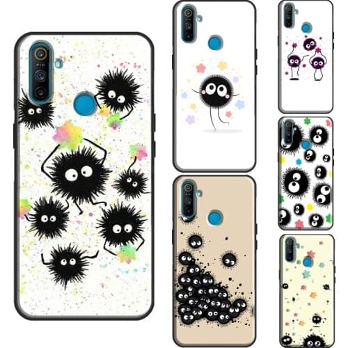 Cute Studio Ghibli Spirited Away SOOT Case For Realme 7 Pro 8 Pro 6 Pro Q3 C3 C21 GT Phone Cover For OnePlus 8 Pro 8T Nord 9 Pro