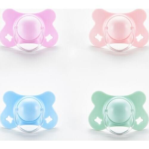 Baby with Lid Butterfly Shape Round and Flat Teat Silicone Sleep Pacifier Newborn Boys Girls Bite Chew Supplies F3ME