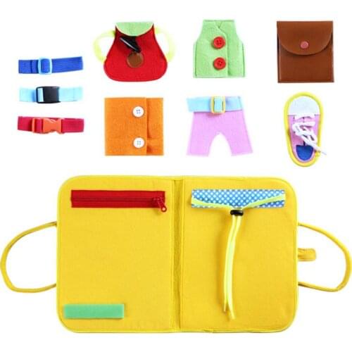 Kids Montessori Toys Baby Busy Boards Buckle Training Essential Educational Sensory Board Toddler Zipper Dressing Boad