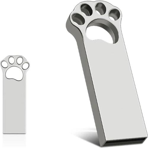 Zinc Alloy USB Thumb Drive Cat Paw USB 2.0 Pendrive 128GB 64GB 32GB 16GB 8GB 4GB Cute Cat Paw Mini Pen Drive USB Flash Drive