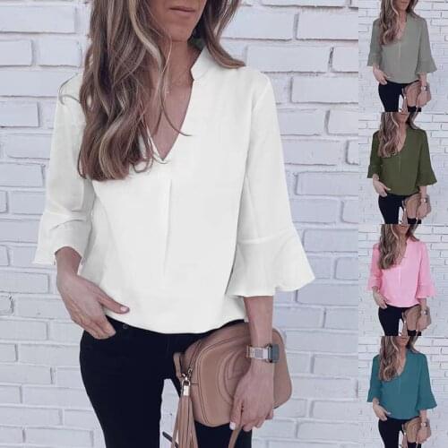 JUNGLiZY Blouses With Sleeves