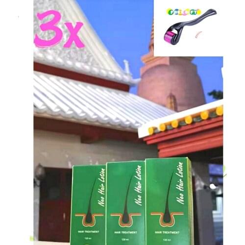 3 Pieces Neo Hair Lotion Hair Root HAIR BEARD SIDEBURNS LONGER Stronger Herbs Treatment Oil 100% Thailand 120ml FDA