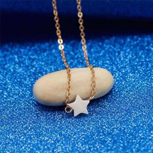 78MM Korean Trend Shell Five-Pointed Star Necklace Couple Jewelry Ladies Temperament Charm Sexy Necklace Retro Jewelry Cheap